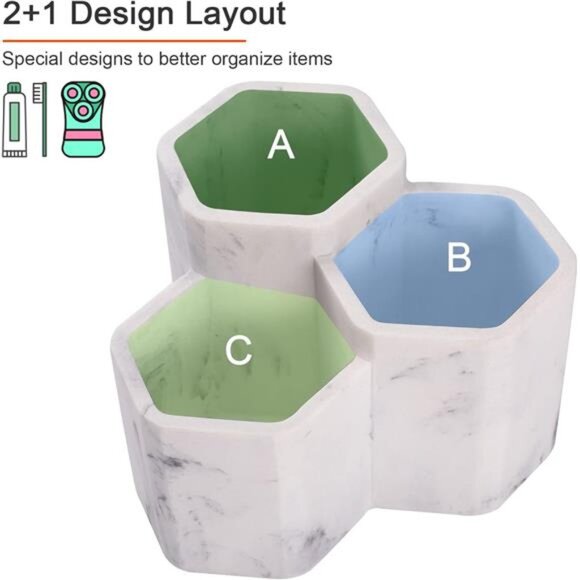 Toothbrush Holder for Bathrooms Toothpaste Holder Stand Bathroom Organizer - Picture 6 of 7